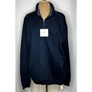 NWT Arrow X-Large Sueded Fleece Jacket Navy Blue Full Zip Sweatshirt